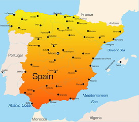 Image showing Abstract vector color map of Spain country
