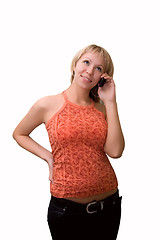 Image showing GIRL TALKING ON THE PHONE