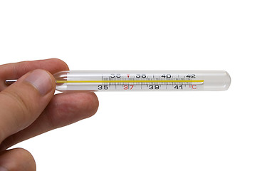 Image showing HAND WITH THERMOMETER