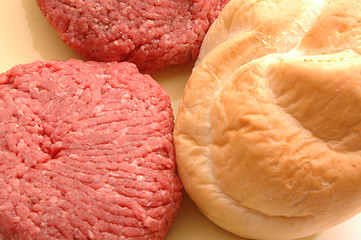 Image showing hamburger patties with bun