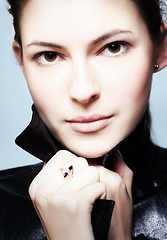 Image showing close-up portrait of young brunette