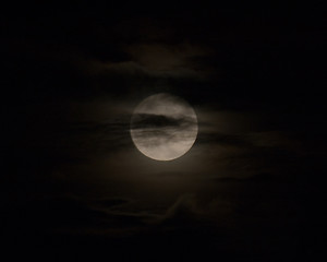 Image showing cloudy full moon