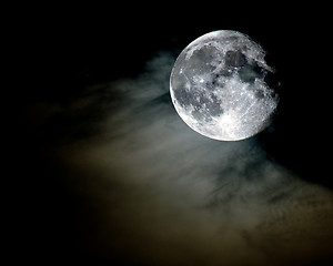 Image showing cloudy full moon
