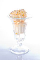 Image showing Vanilla ice cream in glass cup