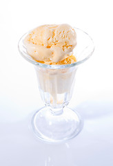 Image showing Vanilla ice cream in glass parfait cup