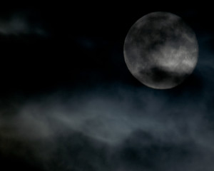 Image showing cloudy full moon