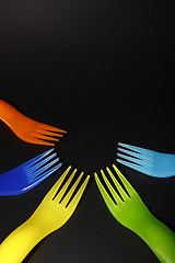 Image showing plastic forks background