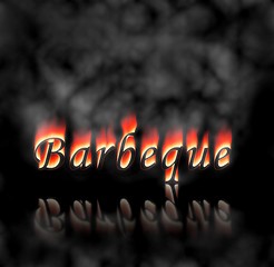 Image showing Barbeque Text On Fire