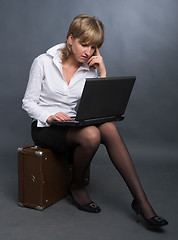 Image showing lady in business trip