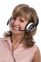 Image showing smiling business girl with headset