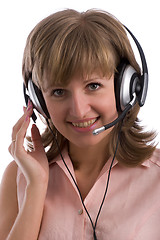 Image showing smiling girl with headset