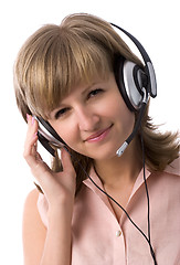 Image showing smiling customer support girl