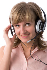 Image showing girl with headset