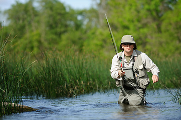 Image showing Fly-fishing 