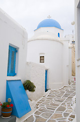Image showing classic greek island church lefkes paros cyclades greece