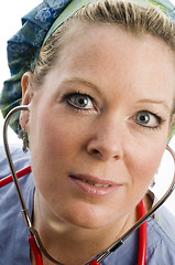 Image showing female nurse head shot with clothing