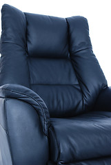 Image showing Black leather recliner