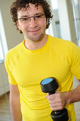 Image showing Sporty man in the gym