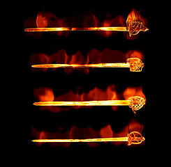 Image showing flaming fiery swords