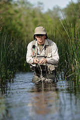 Image showing Fly-fishing