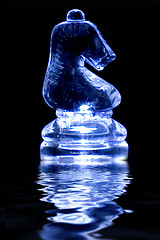 Image showing chess knight reflection