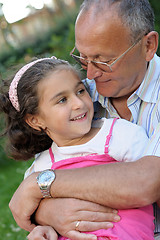 Image showing Happy grandfather and kid