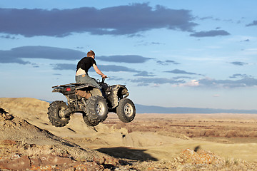 Image showing teen on quad - four wheeler