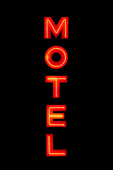 Image showing Motel neon sign isolated on black