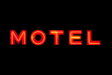 Image showing Motel neon sign isolated on black