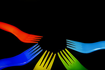 Image showing plastic forks background