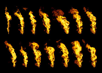 Image showing Real flames set of 14 isolated on black