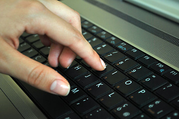 Image showing Fingers On Keyboard