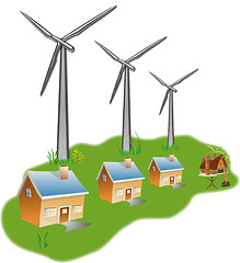 Image showing house with wind mill