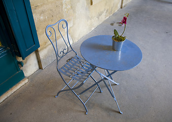 Image showing Blue garden furniture