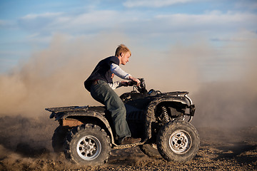 Image showing teen riding ATV quad