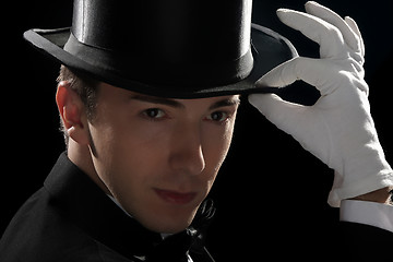 Image showing young magician with high hat 