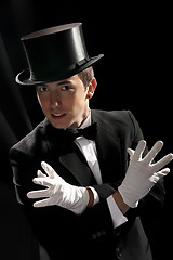 Image showing young magician with high hat 