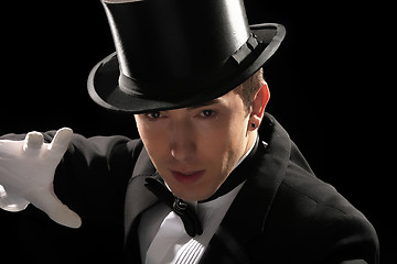 Image showing young magician with high hat 