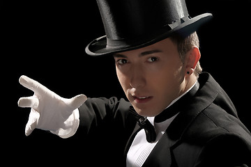Image showing young magician with high hat 