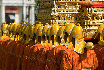 Image showing Thai soldiers in traditional uniforms