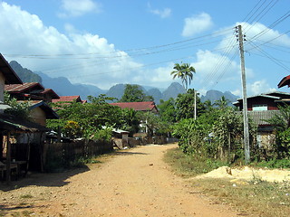 Image showing Rural life. Vang Vieng. Laos