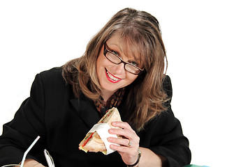 Image showing Businesswoman Lunch