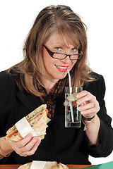 Image showing Businesswoman Lunch