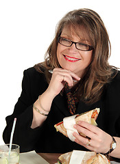 Image showing Businesswoman Lunch