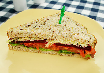 Image showing Cut Salad Sandwich