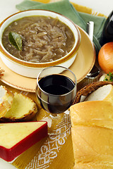 Image showing Red Wine And French Onion Soup