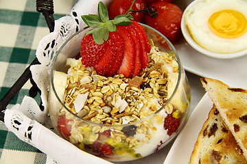 Image showing Muesli And Strawberries