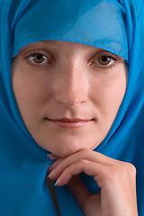 Image showing woman in blue