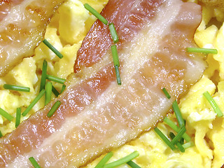 Image showing Bacon and eggs