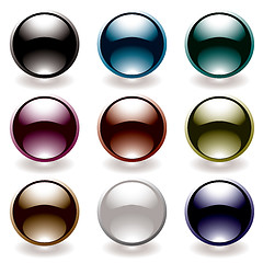 Image showing reflective black button